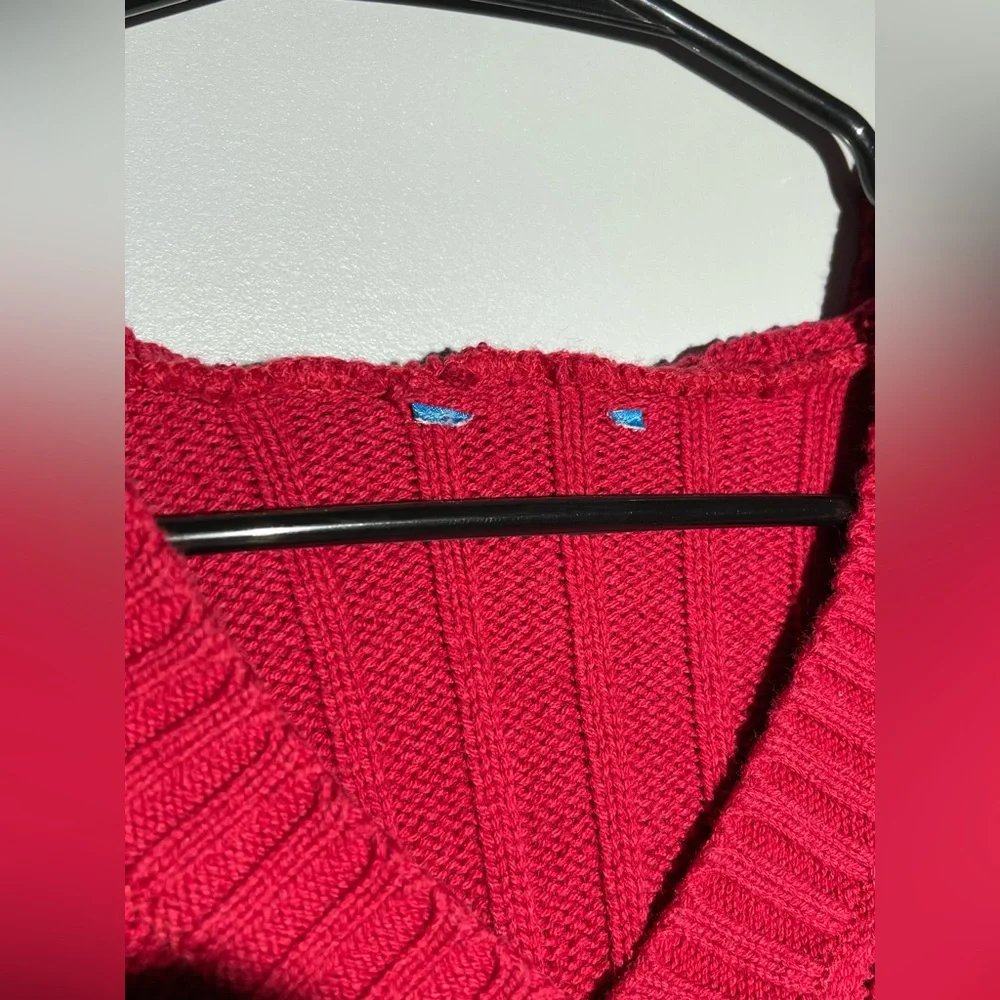 The Children’s Place Red V-Neck Cable Knit Sweater